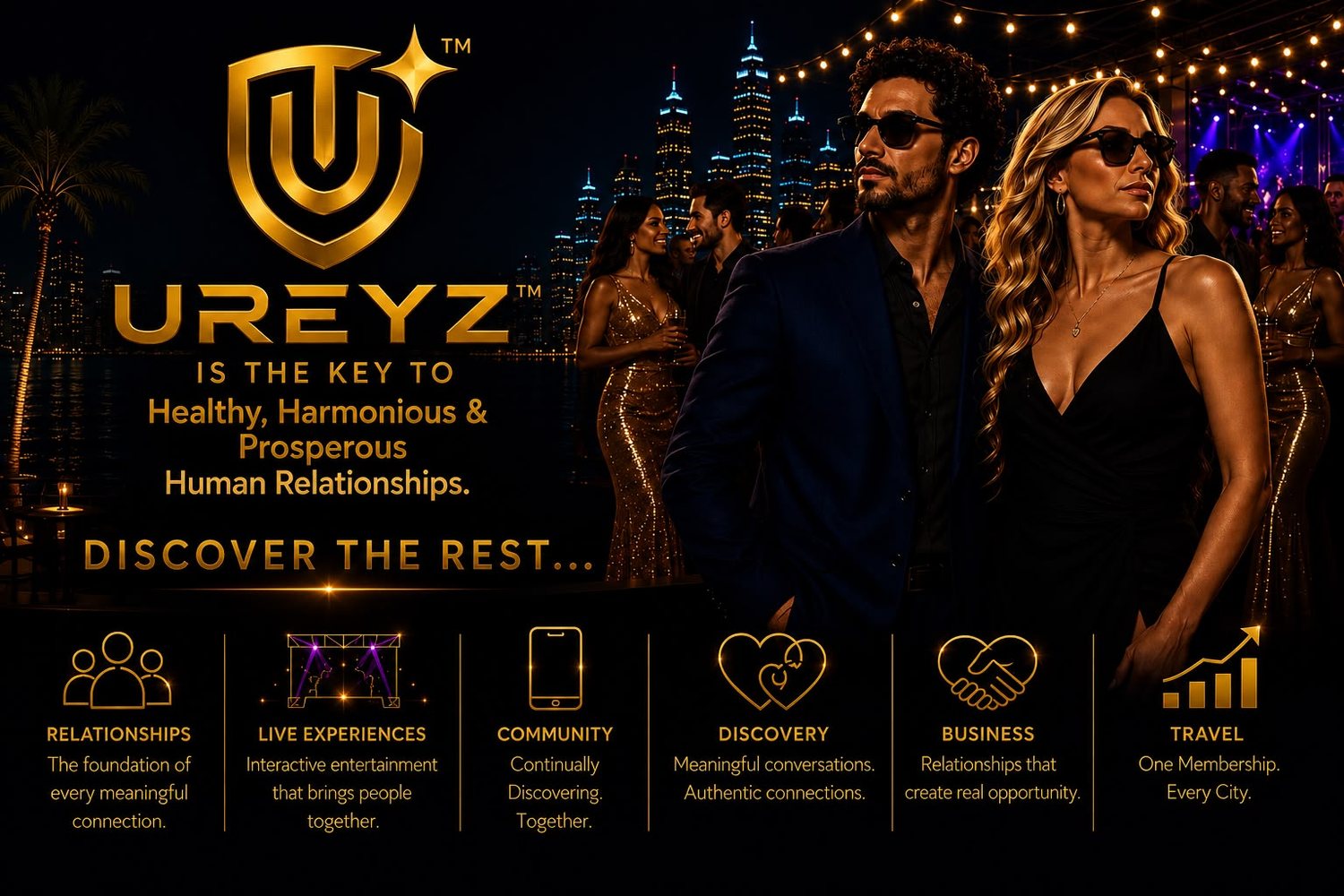 UREYZ members at a rooftop city event